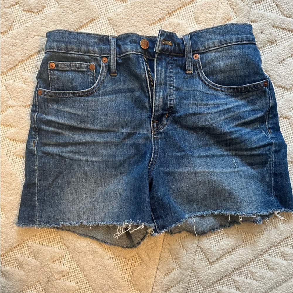 Madewell high rise jean shorts